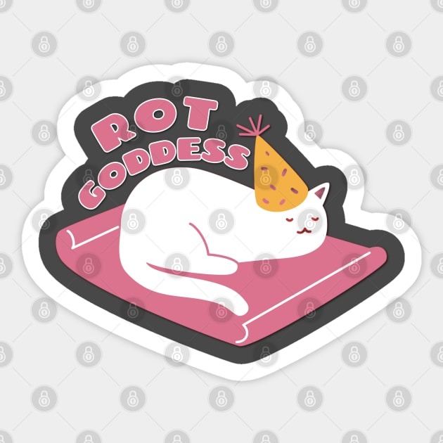 Rot Goddess Cat Sticker by yaywow